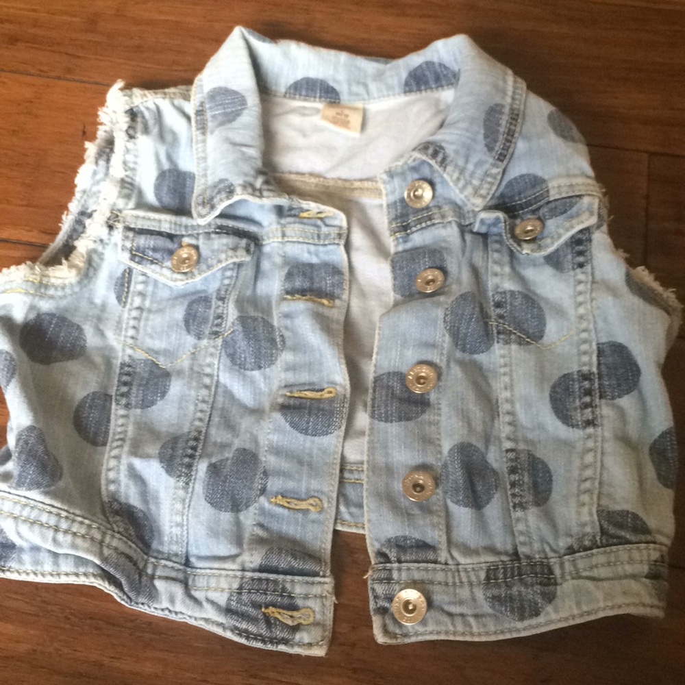 Arizona Jean cropped sleeveless jean jacket